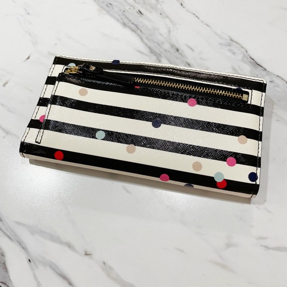 Black and White Stripe Kate Spade Wallet - Picture 7 of 15